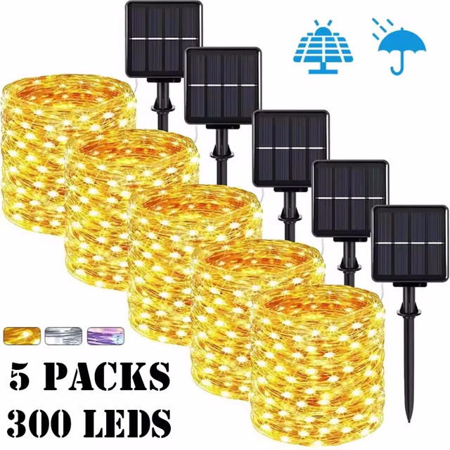 OKAL RED EAST Solar LED Lichterkette für Garten und Outdoor, 300 LEDs, Silber, 32 m - Bild 1
