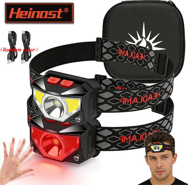 Heinast LED-Sensor-Stirnlampe mit USB-Aufladung in Schwarz - Bild 1