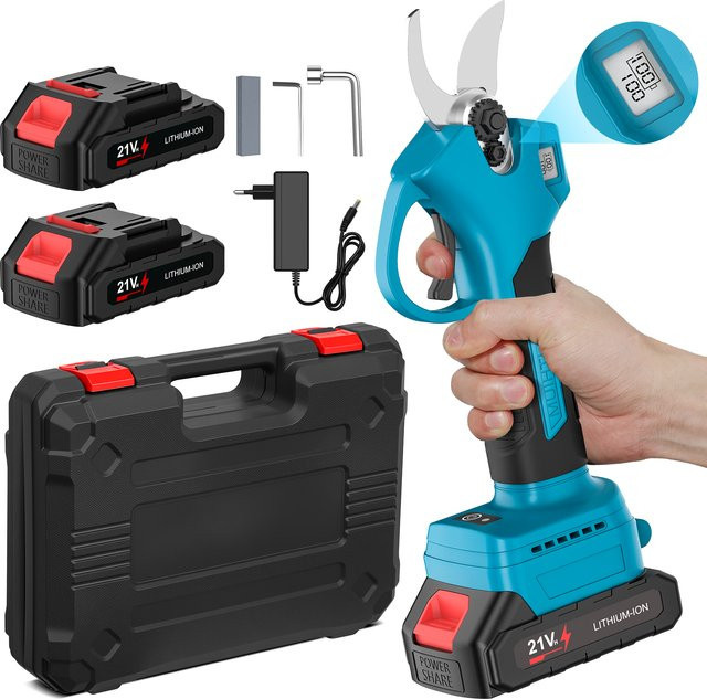 Bürstenlose elektrische Gartenschere mit 25 mm Schnittweite für Makita LXT 20V Akku in Blau - Bild 1
