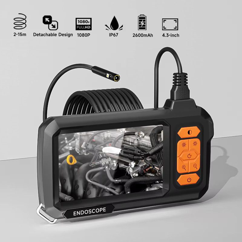 ZEMICAM Industrielles Endoskop mit 4,3-Zoll-Bildschirm, 1080P HD Doppelobjektiv und IP67 Schutz, Schwarz - Bild 5
