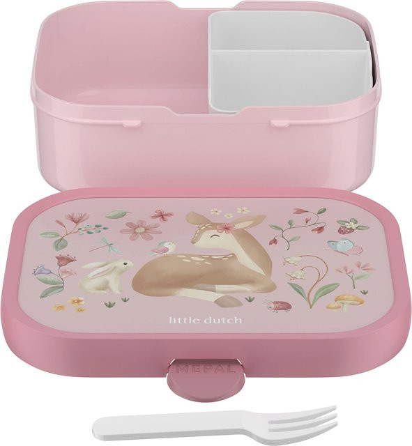 Mepal Campus Brotdose mit Trennfächern und Besteck, Pink/Multicolour, 750 ml - Bild 1