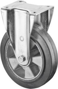 BS Schwerlastrolle N110.B80.200 Bockrolle in Schwarz und Silber mit Raddurchmesser 200 mm und Aluminium-Schraubbefestigung - Bild 1
