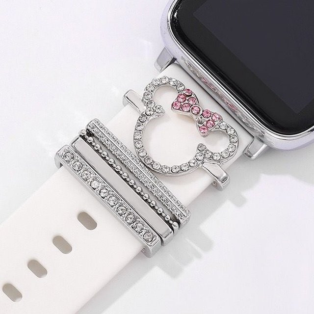 TINUORA Uhrenarmband Silikon, Metall, Silber, Diamant, Kristall, Unisex - Bild 1
