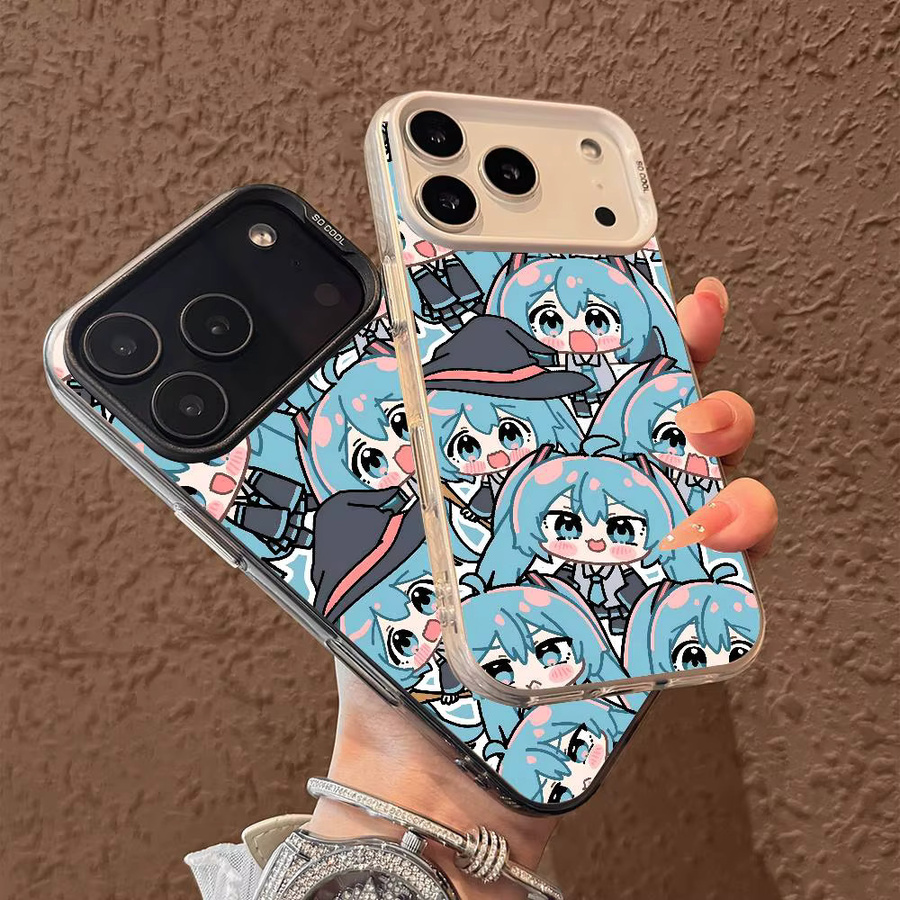 Stoßfeste iPhone Handyhülle mit Hatsune Miku Anime Design in Silber - Bild 2