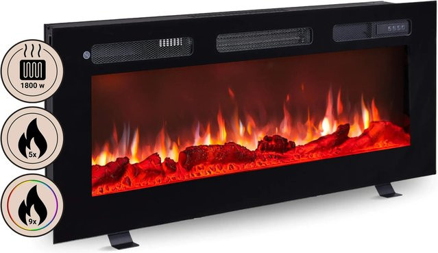 BALDERIA LE-40 Elektrokamin mit 3D-Flammeneffekt und Bluetooth in Schwarz - Bild 1