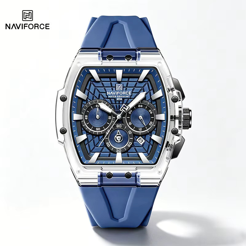 NAVIFORCE Chronograph-Armbanduhr, Quarz, Edelstahl, Blau, Herren - Bild 2