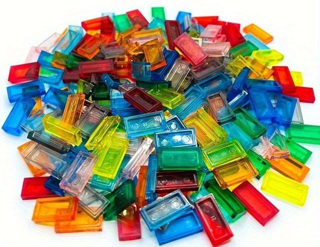 Yiran Toy Transparente 1x2 Flache Lichtplatten aus ABS-Kunststoff 100-teiliges Set - Bild 1