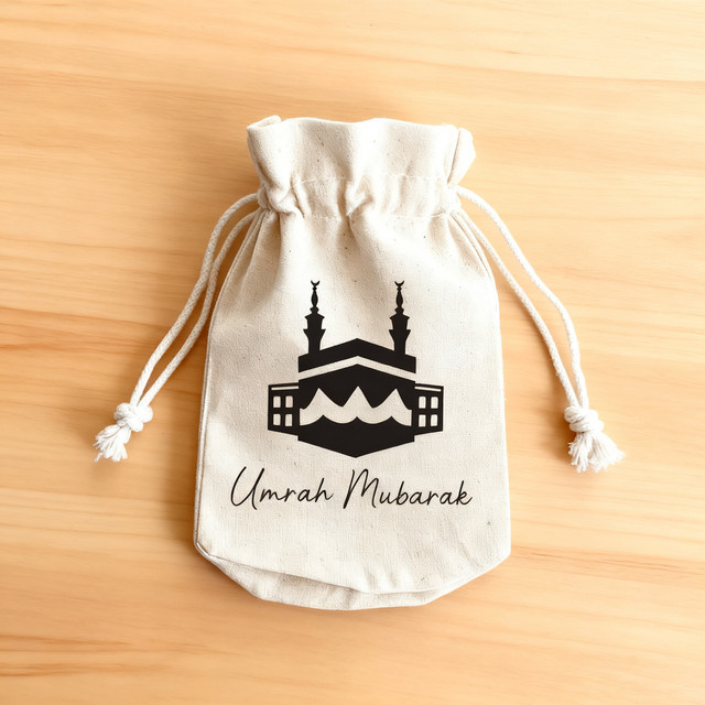 5 Stück Umrah Mubarak Geschenktüten für Ramadan und Eid Dekoration, B/H: 13 x 18 cm - Bild 1