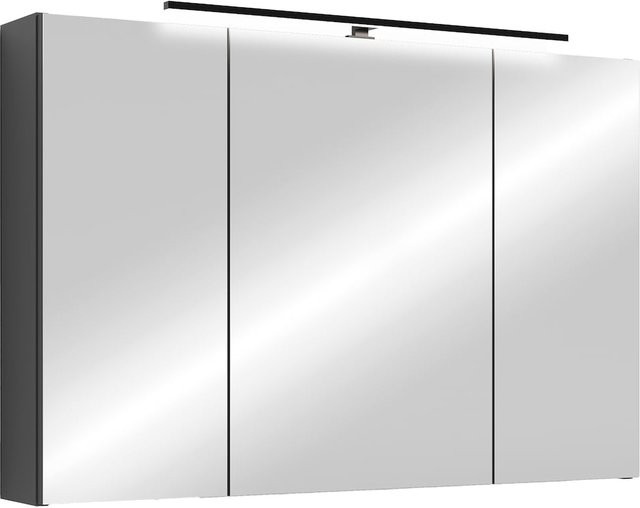 byLIVING Spiegelschrank SPREE in Anthrazit mit LED-Beleuchtung und Soft-Close-Türen, B/H/T: 90 x 60 x 15 cm - Bild 1