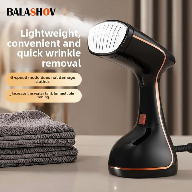 BALASHOV Handheld Garment Steamer Elektrisches Tragbares Dampfbügeleisen für Kleidung in Weiß oder Schwarz - Bild 1