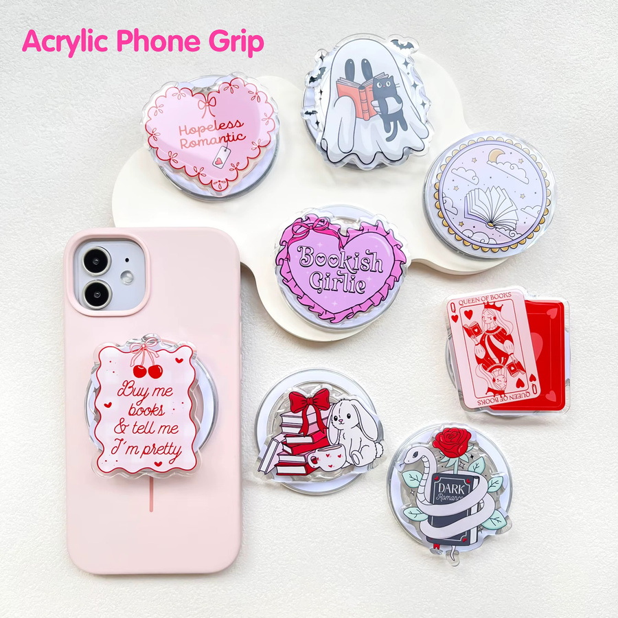INS Kawaii Magnetischer Handygriff aus Acryl mit Cartoon-Design und Teleskop-Ständer für dein Smartphone - Bild 1