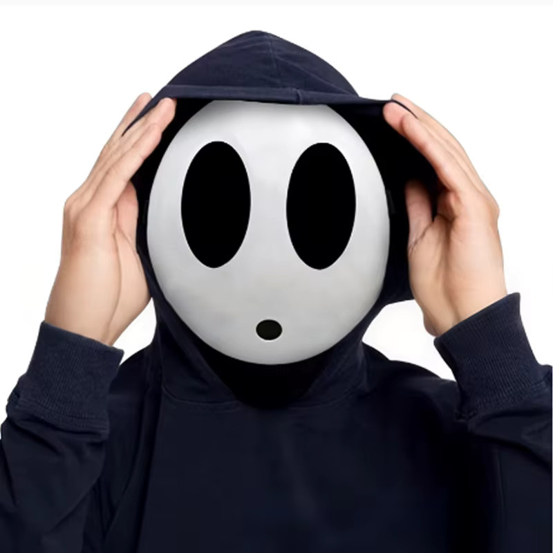 Game Bros Shy Guy Maske, Super Mario, Kunststoff, Unisex, Weiß - Bild 3