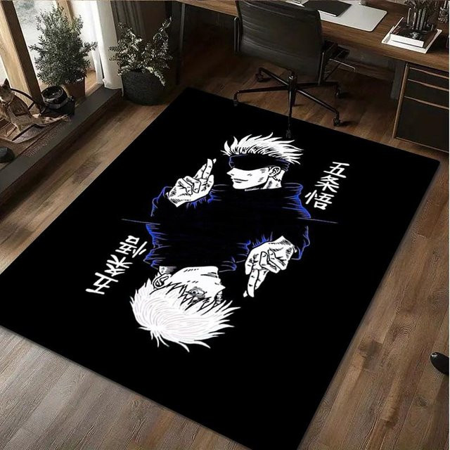 Gojo Satoru Teppich von Dream Home Textiles, dekorativer Bodenteppich in Schwarz, B/T: 60 x 40 cm - Bild 1