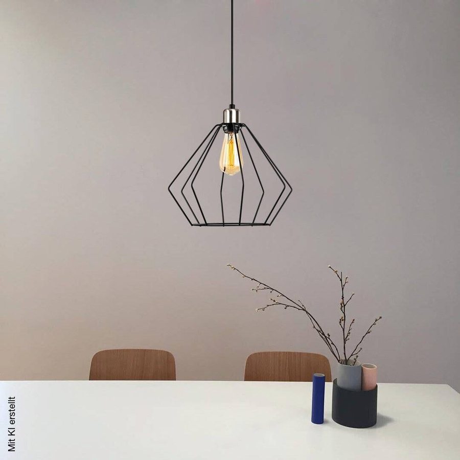 Opviq Pendelleuchte Maden in Schwarz aus Metall mit E27 Fassung, Höhe: 126 cm, Breite: 33 cm, Tiefe: 33 cm - Bild 2