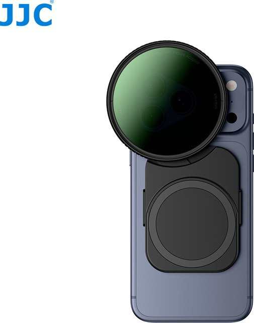 JJC Magnetischer Telefonfilter-Adapter für iPhone 17 Pro Max, 16, 15 und 14 Serie in Schwarz mit 1/4 Zoll Kaltzuh für Mikrofonstativ - Bild 1