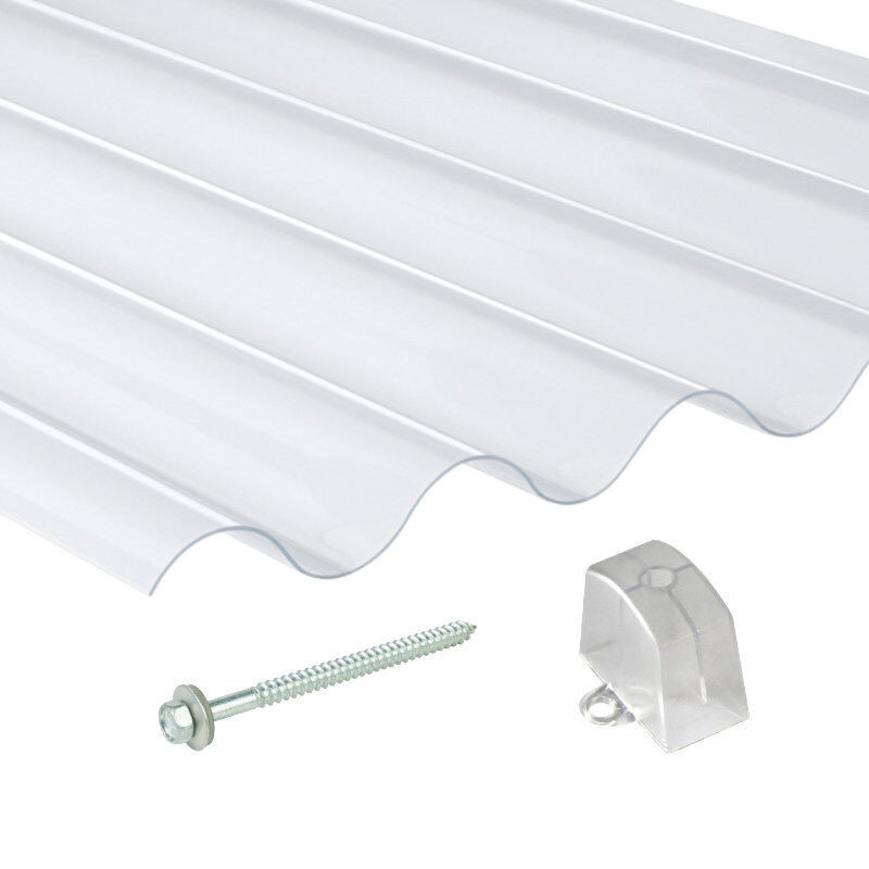Terrassendach-Set BioLine Sinusplatte von Friedrich von Lien AG aus PVC in klarbläulich transparent mit 1,4 mm Materialstärke - Bild 1