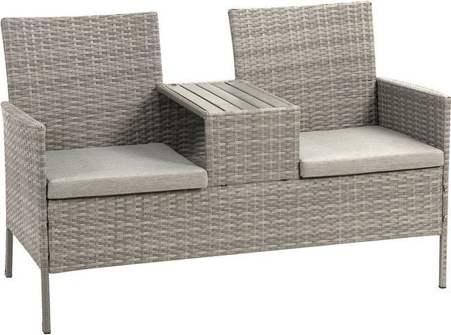 Greemotion Bank Felin in Grau, B/T/H: 141 x 86,5 x 66 cm - Bild 1