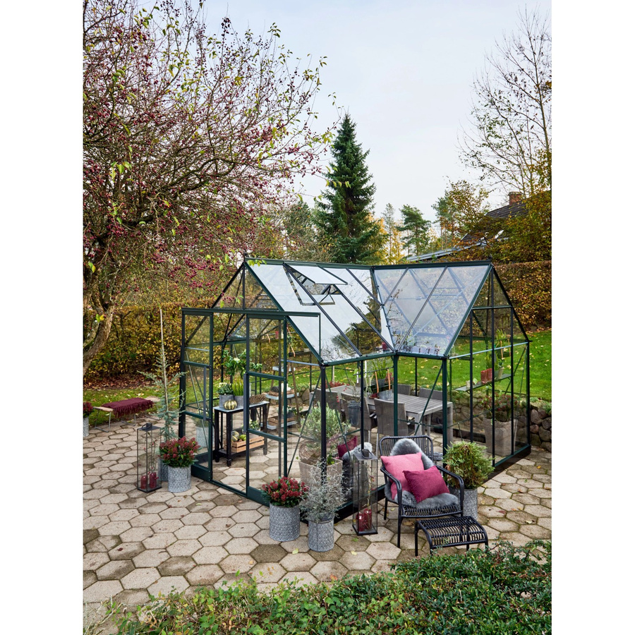 Halls Gewächshaus GardenRoom Set in Grün mit 12,9 m² Fläche und inklusive Fundamentrahmen - Bild 2