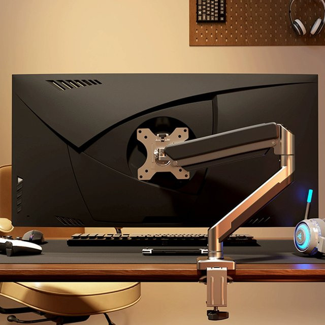 BEISHI TV-Monitor-Halterung mit Gasfeder in Silber für 13–32 Zoll Bildschirme, verstellbarer Einzel-Monitorständer mit VESA 75/100 mm - Bild 1