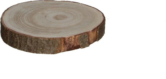 Dekoteller aus natürlichem Paulownia-Holz von Mica Decorations in Braun, Höhe: 3 cm, Durchmesser: 20 cm - Bild 1