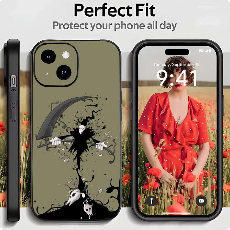 Anime Passionate Soul Eater Handyhülle in Schwarz Matt, stoßfest und dünn für iPhone 17, 16, 15 und 14 Pro Max - Bild 3