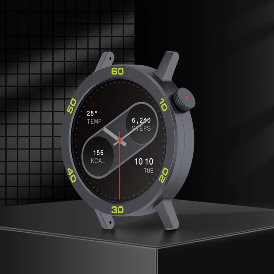 Ersatzgehäuseabdeckung mit Metall-PC-Einfassungsring und gehärtetem Glas Displayschutz für CMF by Nothing Watch Pro 2 in Grün - Bild 2