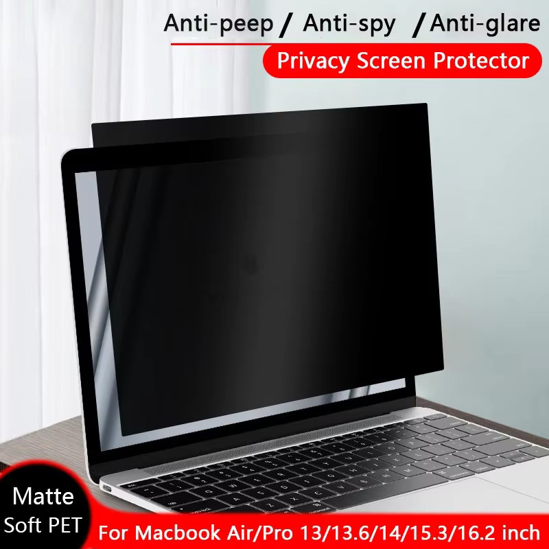 Apple Laptop-Blickschutzfolie für MacBook Air 13 und 15 Zoll sowie MacBook Pro 14 und 16 Zoll, Anti-Spionage-Sichtschutzfilter, blendfrei, Schwarz - Bild 2