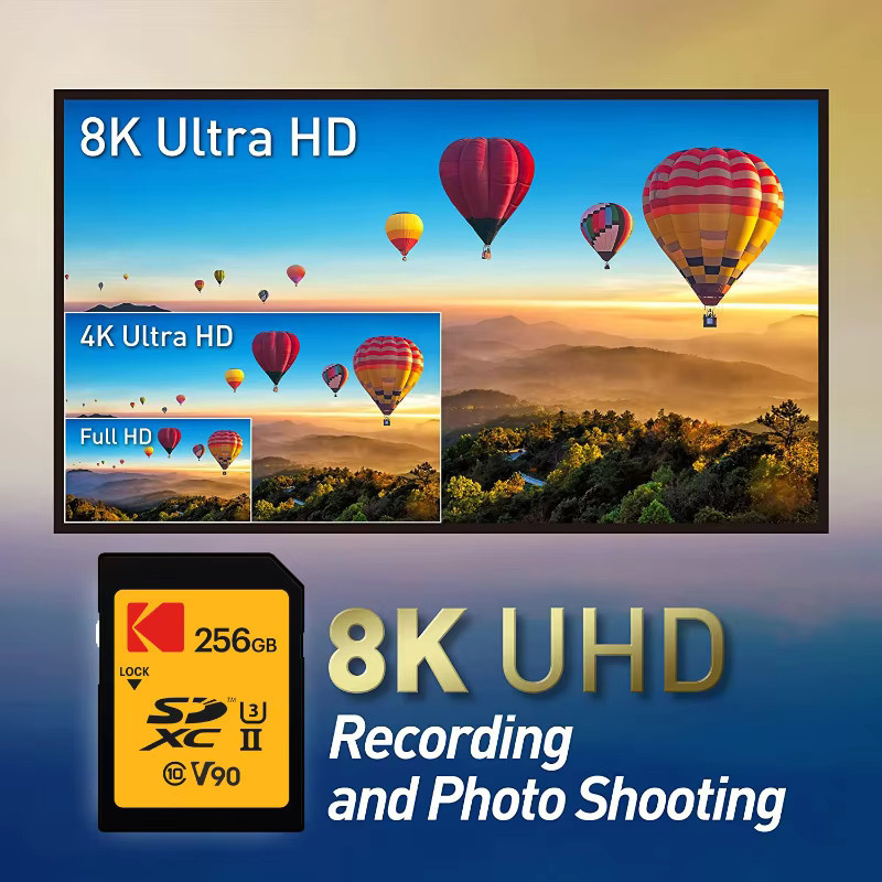 Kodak SDXC UHS-II Speicherkarte für professionelle Kameras mit bis zu 280 MB/s Lesegeschwindigkeit, unterstützt 4K und 8K - Bild 3