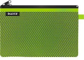 Leitz WOW Traveller Zip-Beutel mit durchsichtigem Netzfach und blickdichtem Fach, Größe L, grün - Bild 1