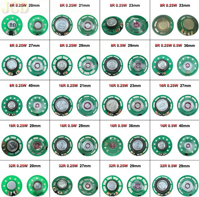 JCD Horn Lautsprecher Set 2 Stück mit 8 Ohm und 0,5 W in verschiedenen Durchmessern - Bild 1