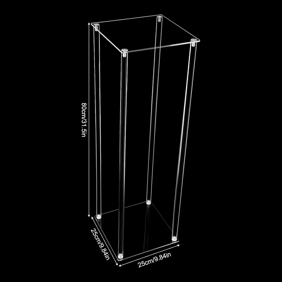 BYMAOCAR 10er Set Transparente Acryl-Blumenständer Rechteckige Bodenvasen mit Teller für Hochzeit und Party Höhe: 80 cm - Bild 4