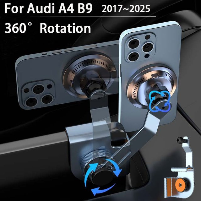 Auto-Handyhalter für Audi A4 B9 (2017–2025) zur Lüftung mit Schwerkraft-Mechanismus für Handy und GPS - Bild 1