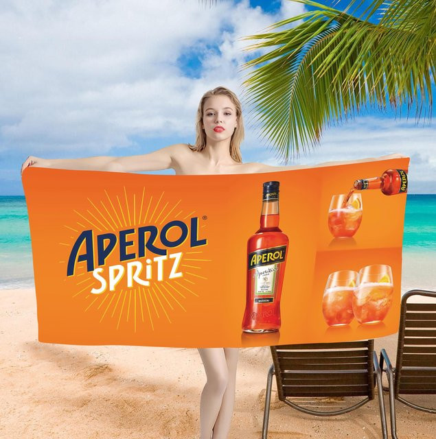 Strandtuch A-Aperol Anime Design von JMG Household Supplies in Orange, B/B: 75 x 150 cm - Bild 1