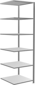 Schulte Anbauregal Steckregal MULTIplus150 in Grau mit 6 Fachböden und Kreuzstrebe verzinkt, B/T/H: 250 x 75 x 80 cm - Bild 1