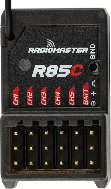 RadioMaster R85C 5ch 2,4 GHz 4in1 Multiprotokoll PWM-Empfänger mit externer Antenne in Schwarz - Bild 1