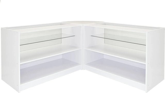 Monstershop Gemini C1200 C1200 CM60 Ladenmöbel in Brilliant Weiß mit Glaselementen, B/T/H: 120 x 60 x 90 cm - Bild 1