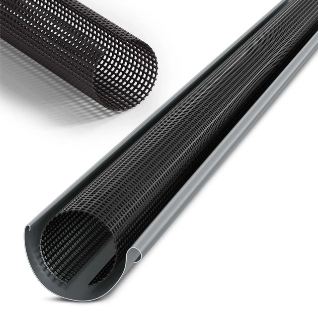 INEFA Dachrinnen Laubschutzgitter aus PVC in Schwarz für Ø 100-125 mm, Länge: 2 m - Bild 1