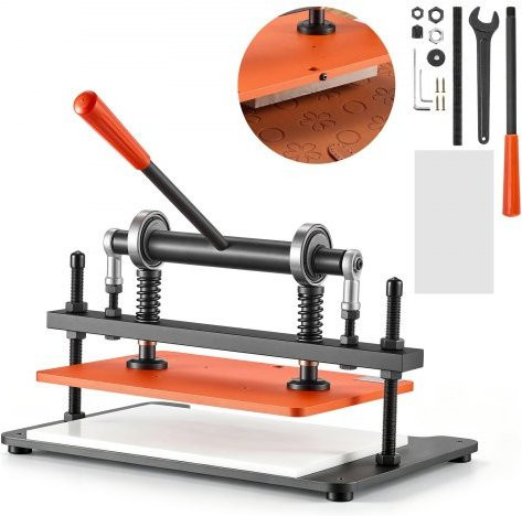 VEVOR Leder Stanzmaschine aus Stahl in Orange mit 1,5 t Druck, B/T: 360 x 260 mm - Bild 1