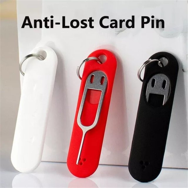SIM-Karten-Auswurf-Pin mit Schlüsselring und Aufbewahrungsbox in Schwarz - Bild 1