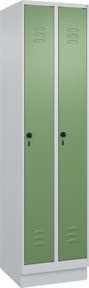 C+P Spind Classic PLUS Spind mit Sockel, 2 Abteile, Grau und Grün, H x B x T: 195 x 50 x 50 cm - Bild 1
