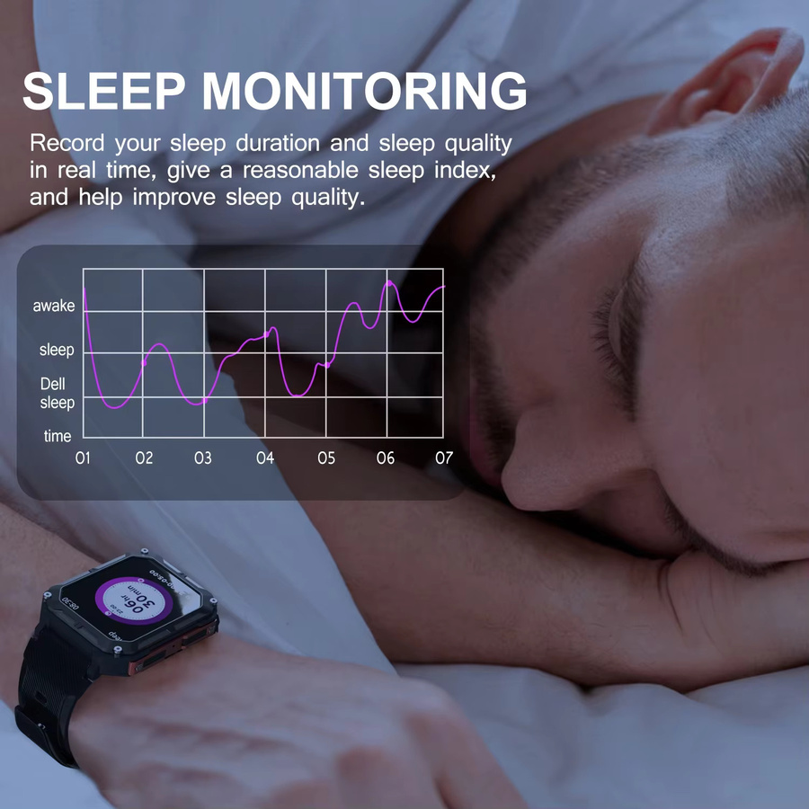 MISIRUN Smartwatch, Schwarz, Silikon, Herren - Bild 3