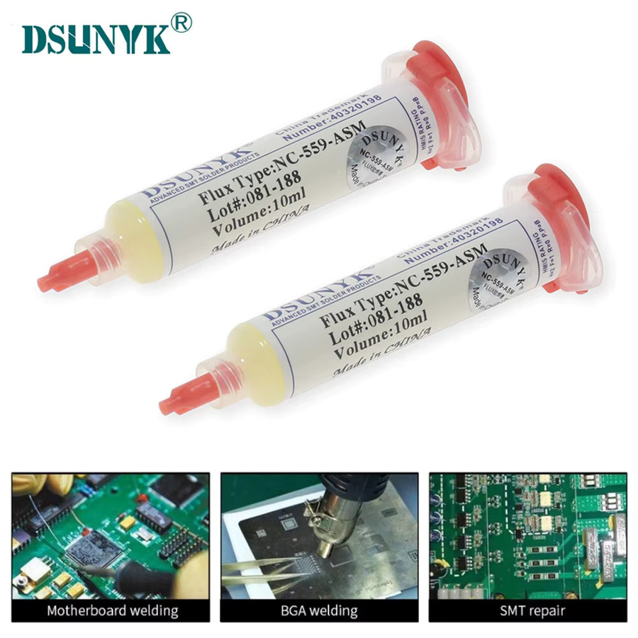 DSUNYK NC 559 Flussmittelspritze für Elektronik-Lötarbeiten, transparent, 10 ml - Bild 2