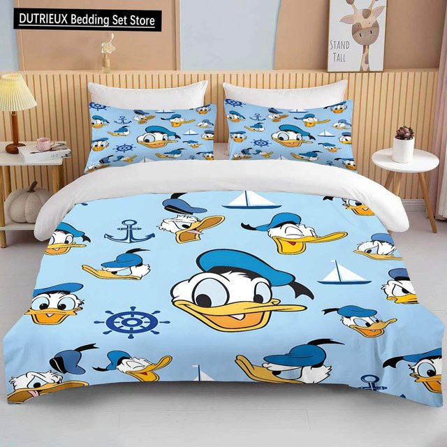 Disney Donald und Daisy Duck Bettwäsche-Set aus Mikrofaser, Blau, 3-teilig, B/H: 150 x 200 cm - Bild 1