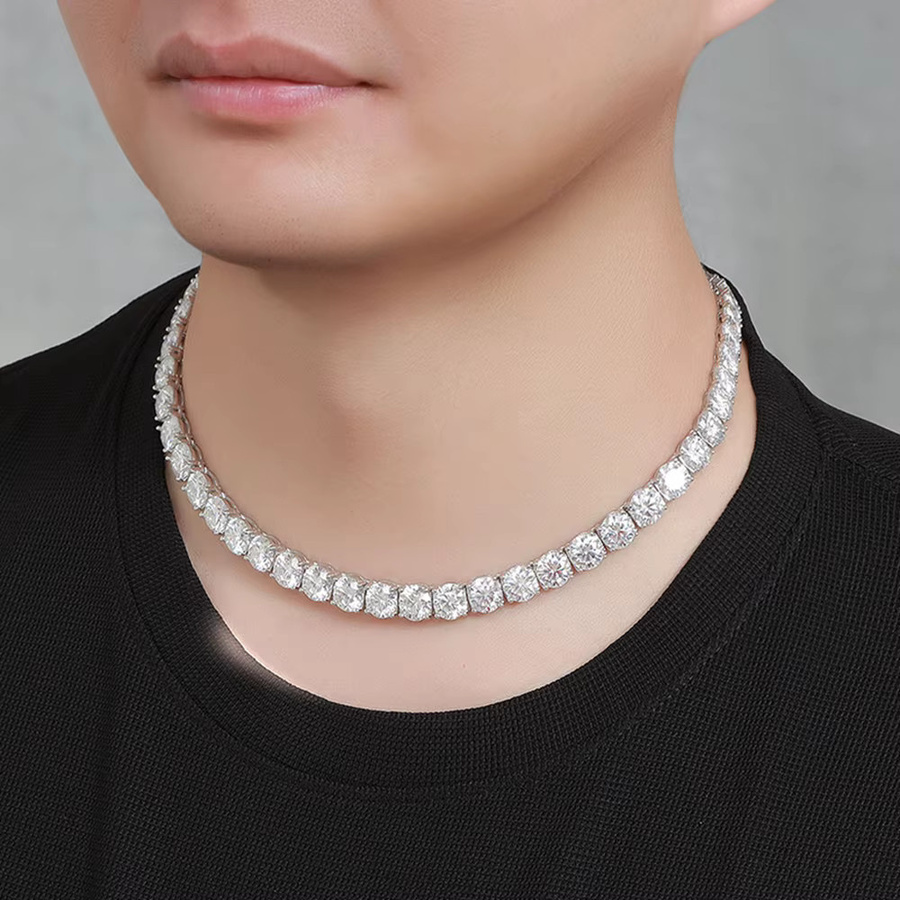 SEMNI Tennis-Kettenhalskette, 925 Silber, Moissanit-Diamant, Unisex - Bild 4