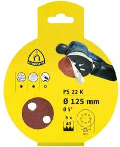 Klingspor PS 22 K Schleifscheiben kletthaftend Gelb Durchmesser: 125 mm Korn 60 Lochform GLS5 für Metall und Holz - Bild 1
