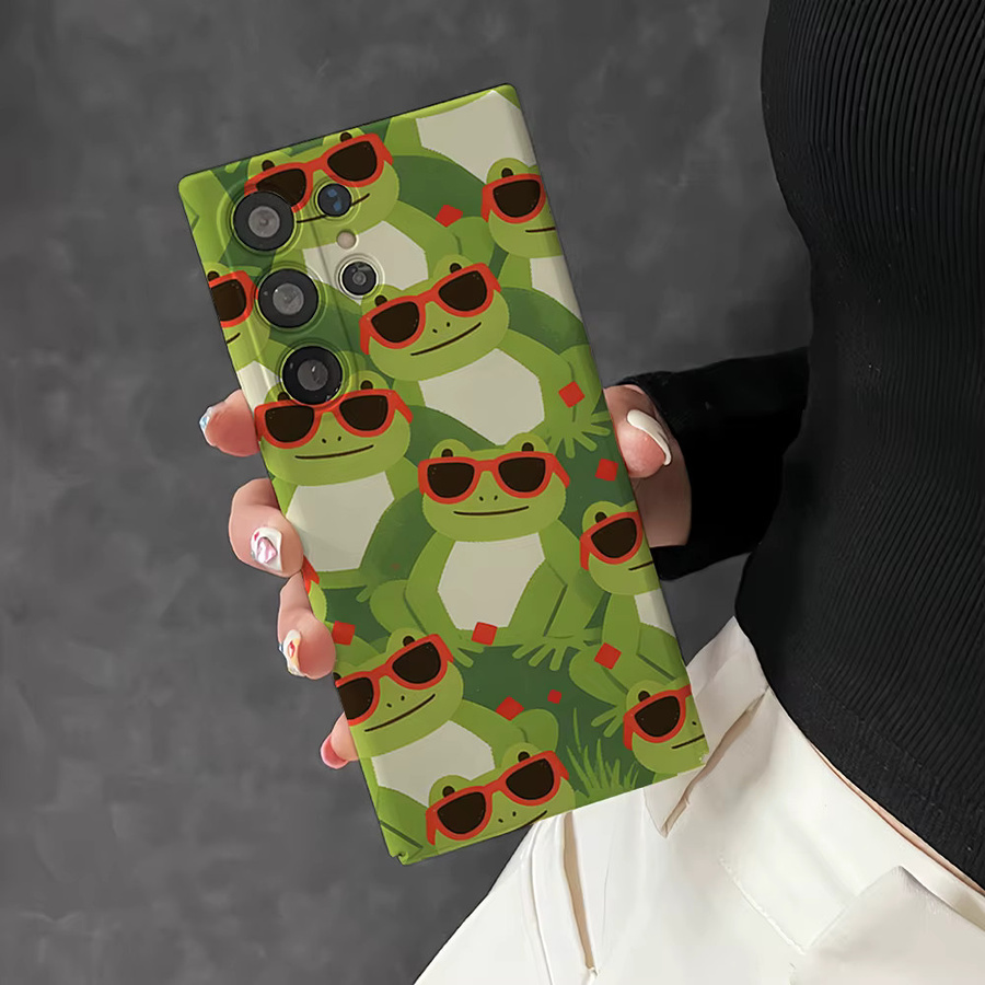 Stoßfeste Doppelschicht Handyhülle mit Frosch-Motiv und Sonnenbrille für Samsung Galaxy S26 S25 S24 S23 Ultra Plus, Mehrfarbig - Bild 4