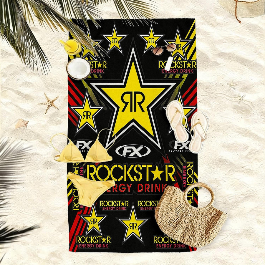 Rockstar Energy Drink Fabrik Effex Racing Strandtuch aus Mikrofaser, schnelltrocknend und weich, Mehrfarbig, Breite: 60 cm, Höhe: 40 cm - Bild 5