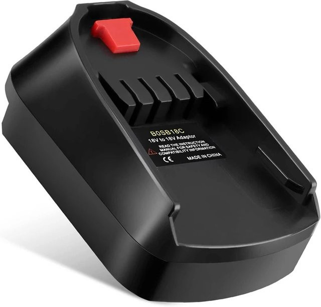 Bosch Batterie Adapter Konverter für 18V Li-Ion Akku BATT618 zur Nutzung mit Bosch PBA Serie Elektrowerkzeuge in Schwarz - Bild 1
