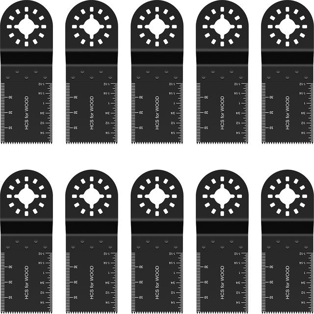 Toorise Multi-tool Sägeblätter Set mit Quick Release, Hartmetall-Oszillierende Klingen für Holz, Kunststoff und Metall, Schwarz, 4 Stück - Bild 1