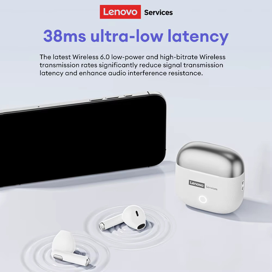 Lenovo LE220 TWS Bluetooth 6.0 In-Ear-Kopfhörer mit Geräuschunterdrückung in Beige - Bild 3